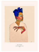Egon Schiele Self Portrait with Hands on Chest - Art Print
